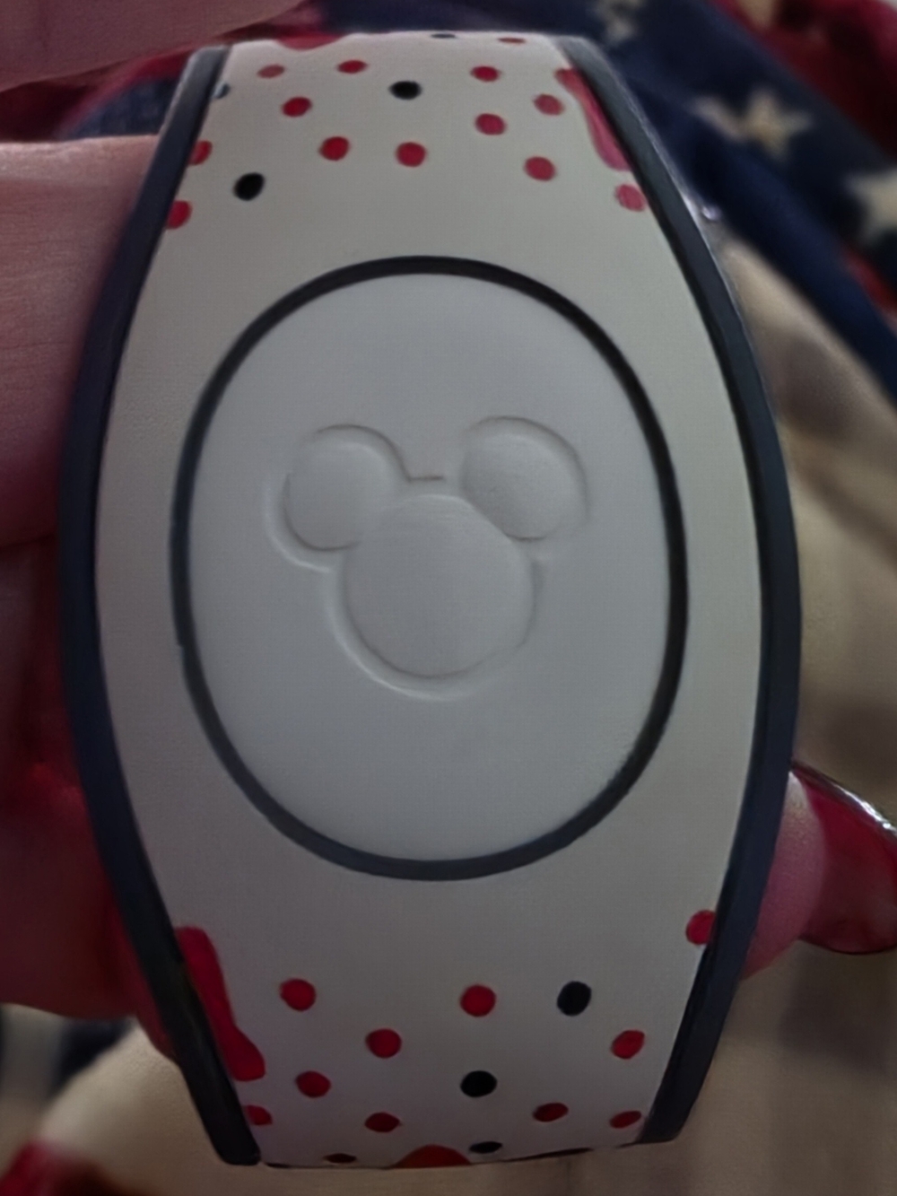 Disney Minnie Mouse Polka Dot Collectale Magic Band - White, Red & Black